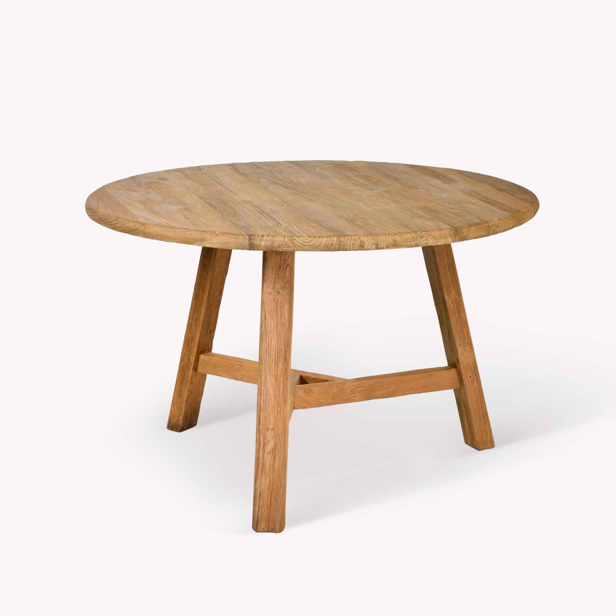 Hawthorne Outdoor Round Dining Table Natural Teak Wood
