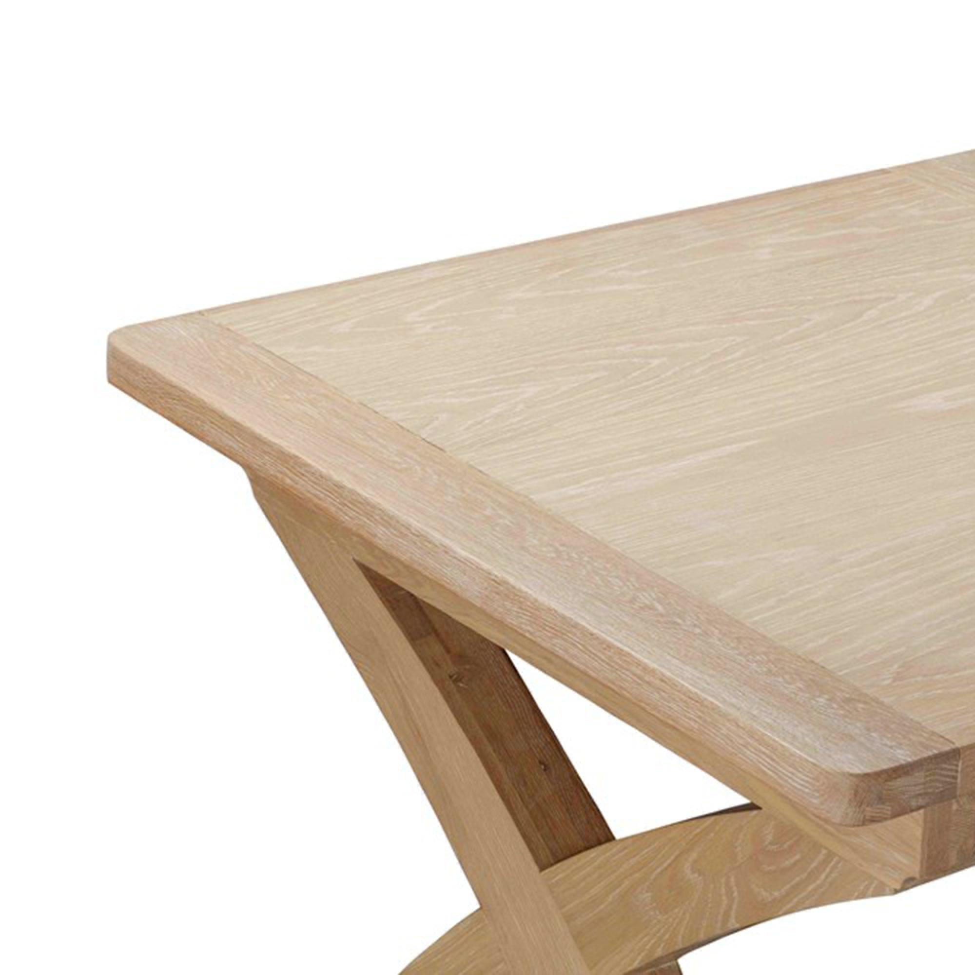 Hayley Dining Table - 6-10 Seater - 180cm-240cm - Extending - with Cross Legs - Oak