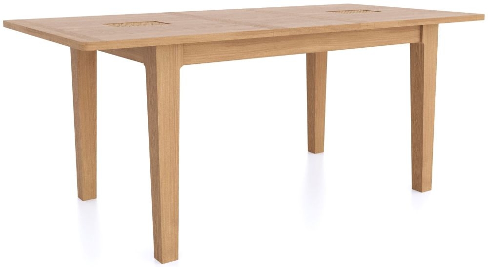 Henley Oak and Rattan 4-6 Seater Extending Dining Table - 140cm-180cm