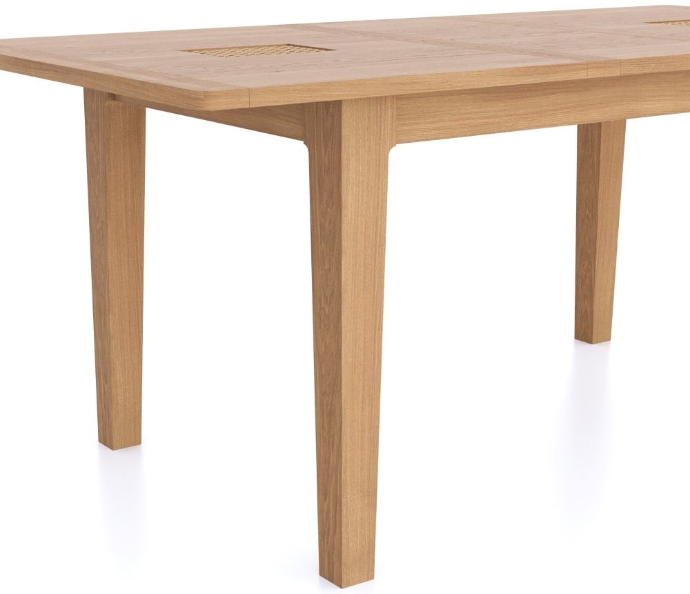 Henley Oak and Rattan 4-6 Seater Extending Dining Table - 140cm-180cm