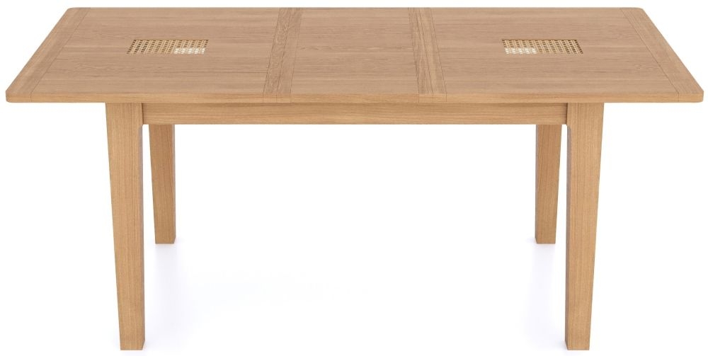 Henley Oak and Rattan 4-6 Seater Extending Dining Table - 140cm-180cm