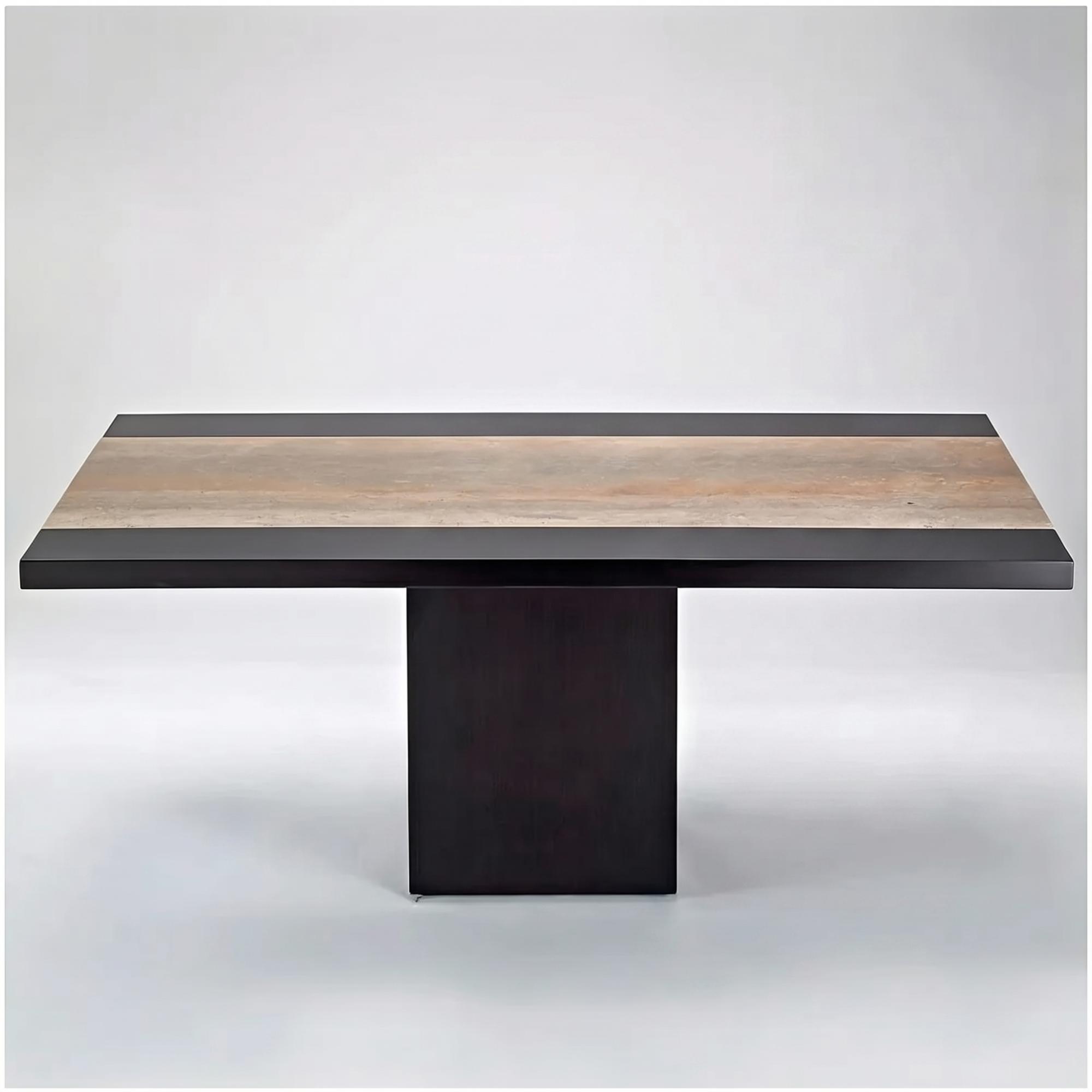Hermes Dining Table - Marble with Wooden Pedestal Base - Variation Available