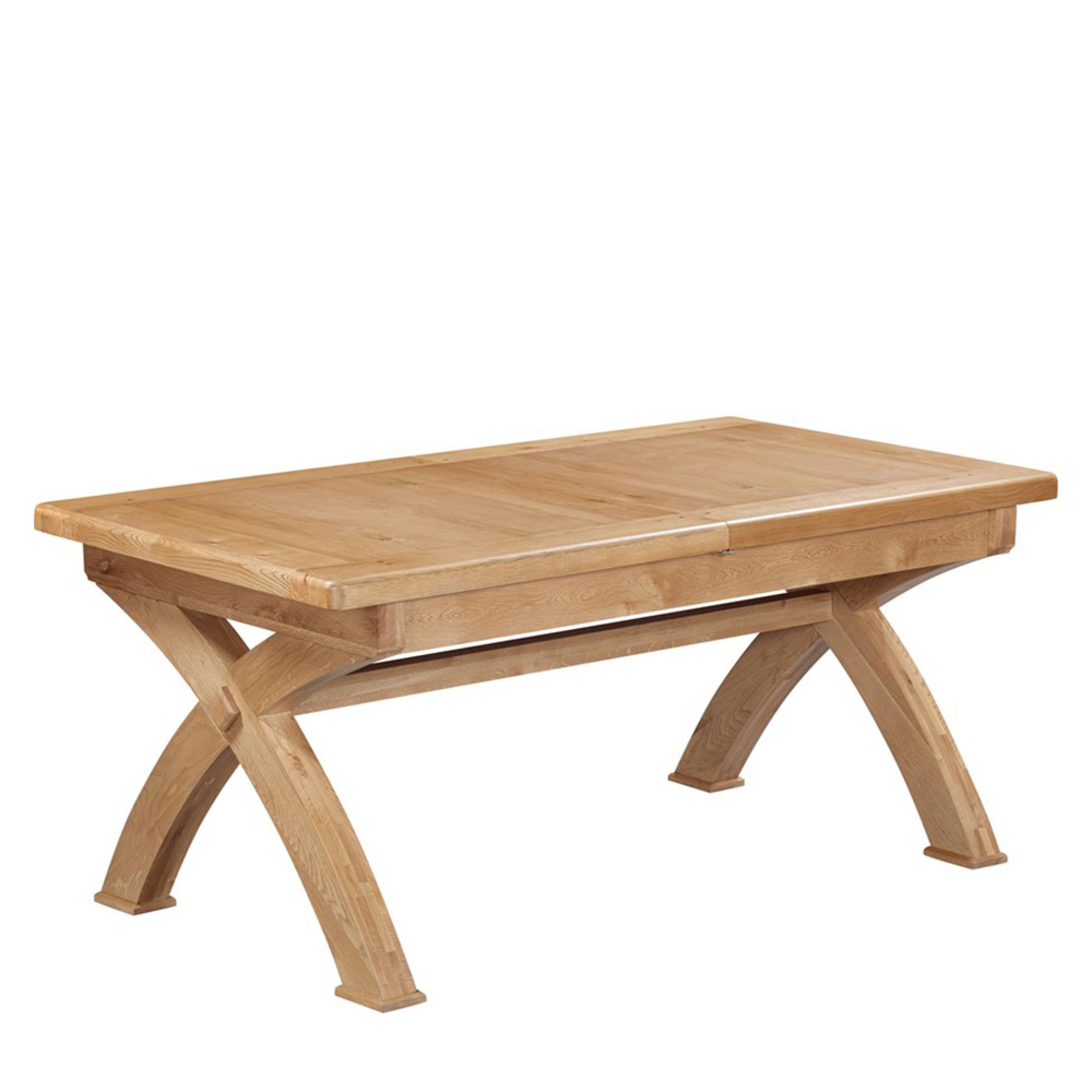 Janelle Dining Table - 6-10 Seater - 180cm-260cm - Extending - with Cross Legs - Rustic Oak