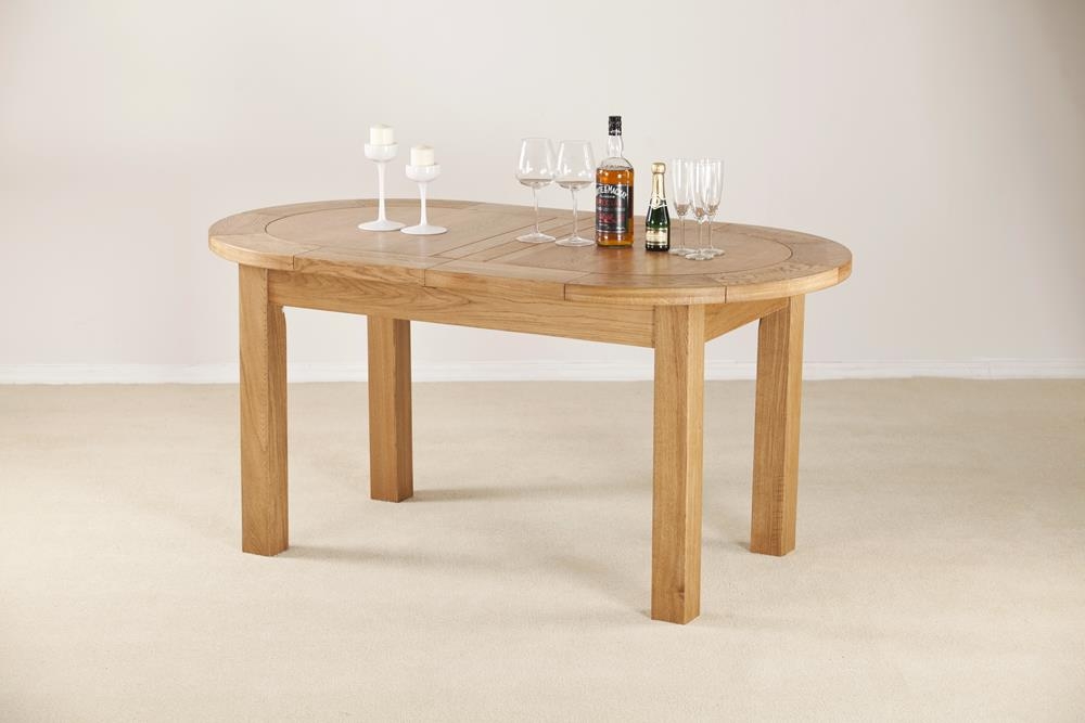 Kent Oak Oval 6-8 Seater Extending Dining Table - 161.5cm-211.5cm