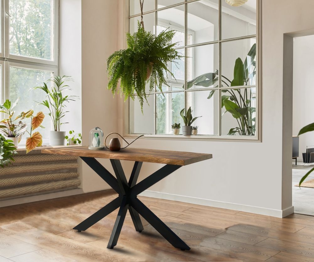 Kerela Mango Wood 4 Seater Dining Table with Star Legs