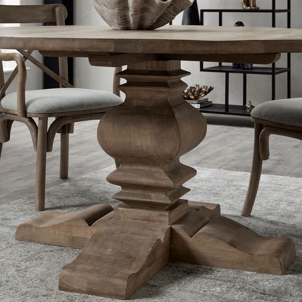 Copgrove Round Dining Table - 6 Seater - 150cm - Pedestal - Wooden
