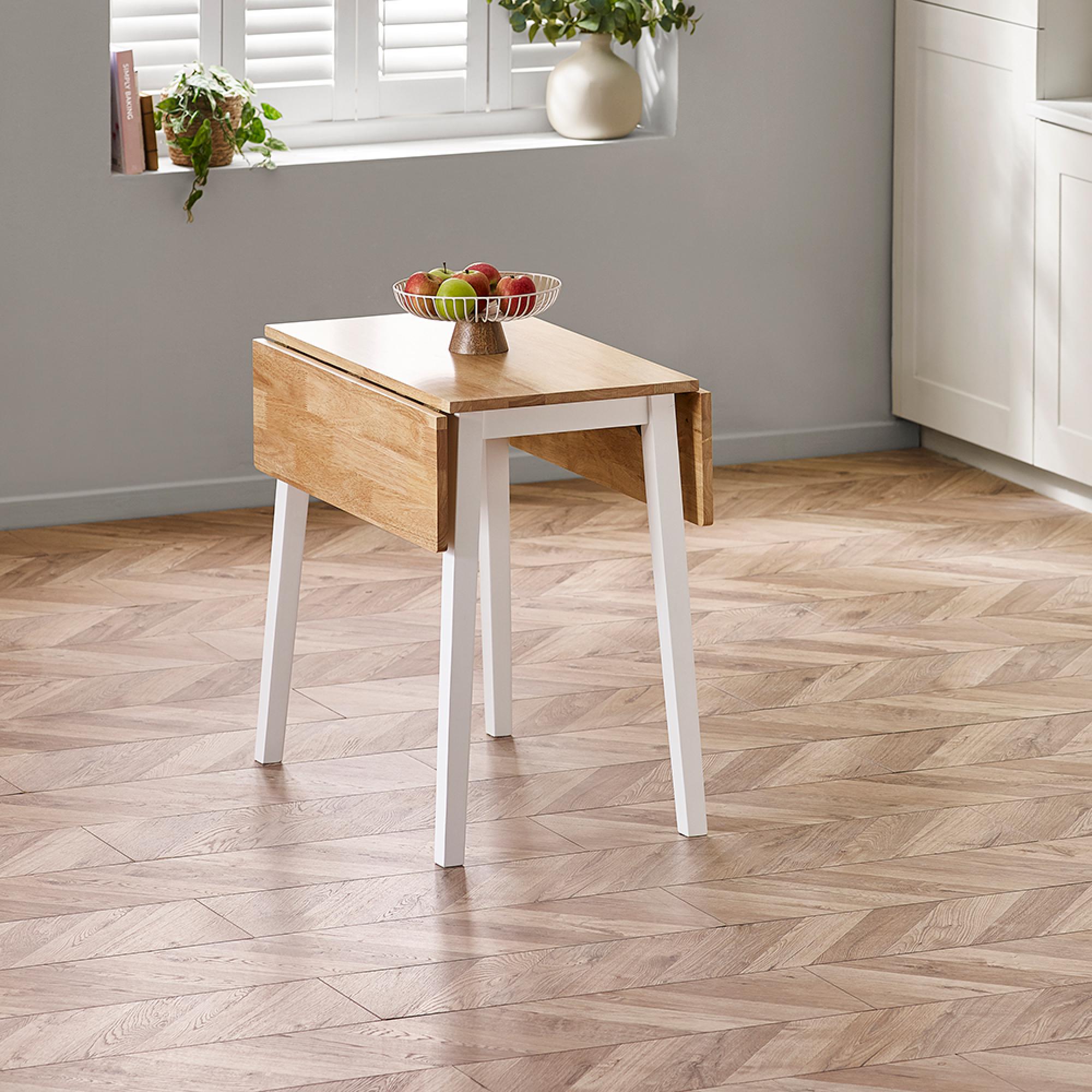 Linwood Drop Leaf Dining Table - 75cm - 2 Seater - Square - White Painted