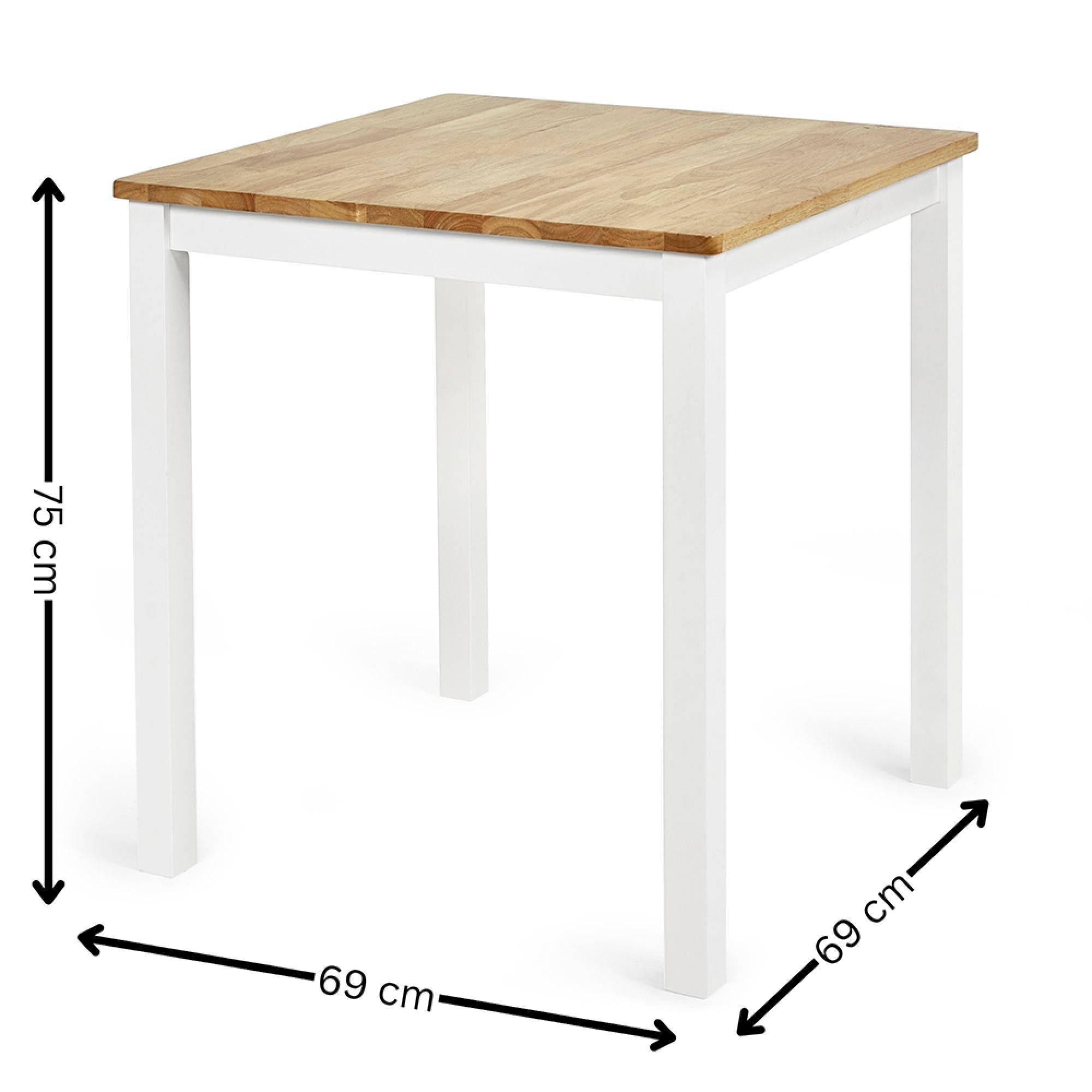 Linwood Dining Table - 69cm - 2 Seater - Square - White Painted