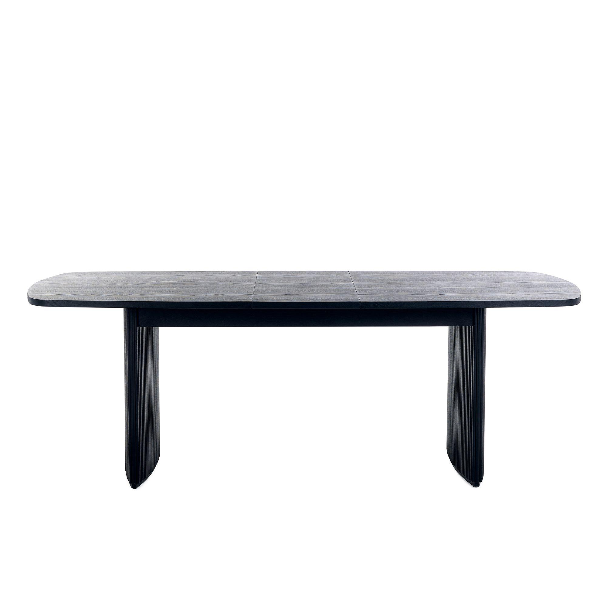 Louis Extending Dining Table - 180cm-220cm - 8 Seater - Black - Fluted Base