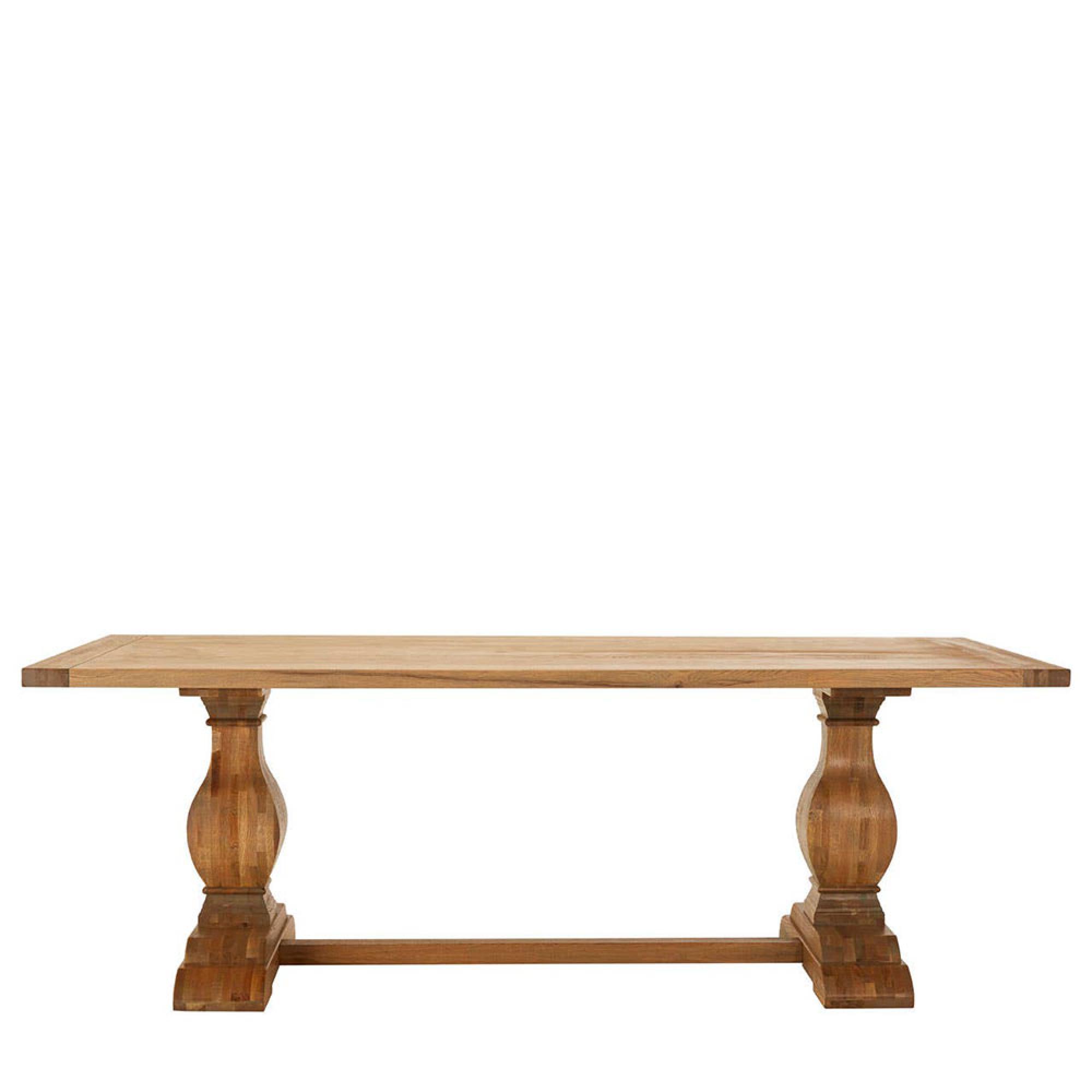 Lyon Dining Table - 8 Seater - 200cm - Oak - Double Pedestal