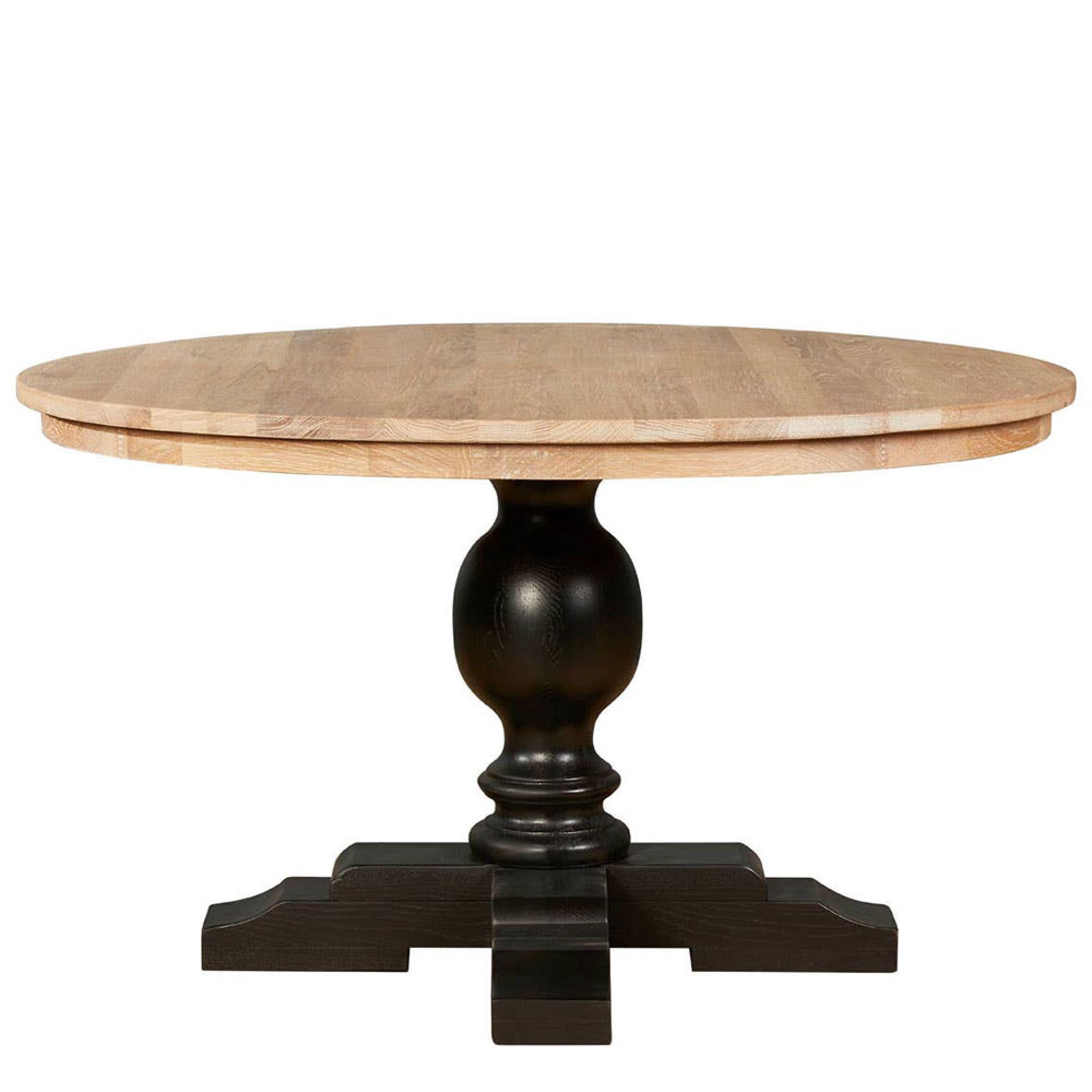 Lyon Dining Table - 6 Seater - 130cm - Round Pedestal - White Washed Oak