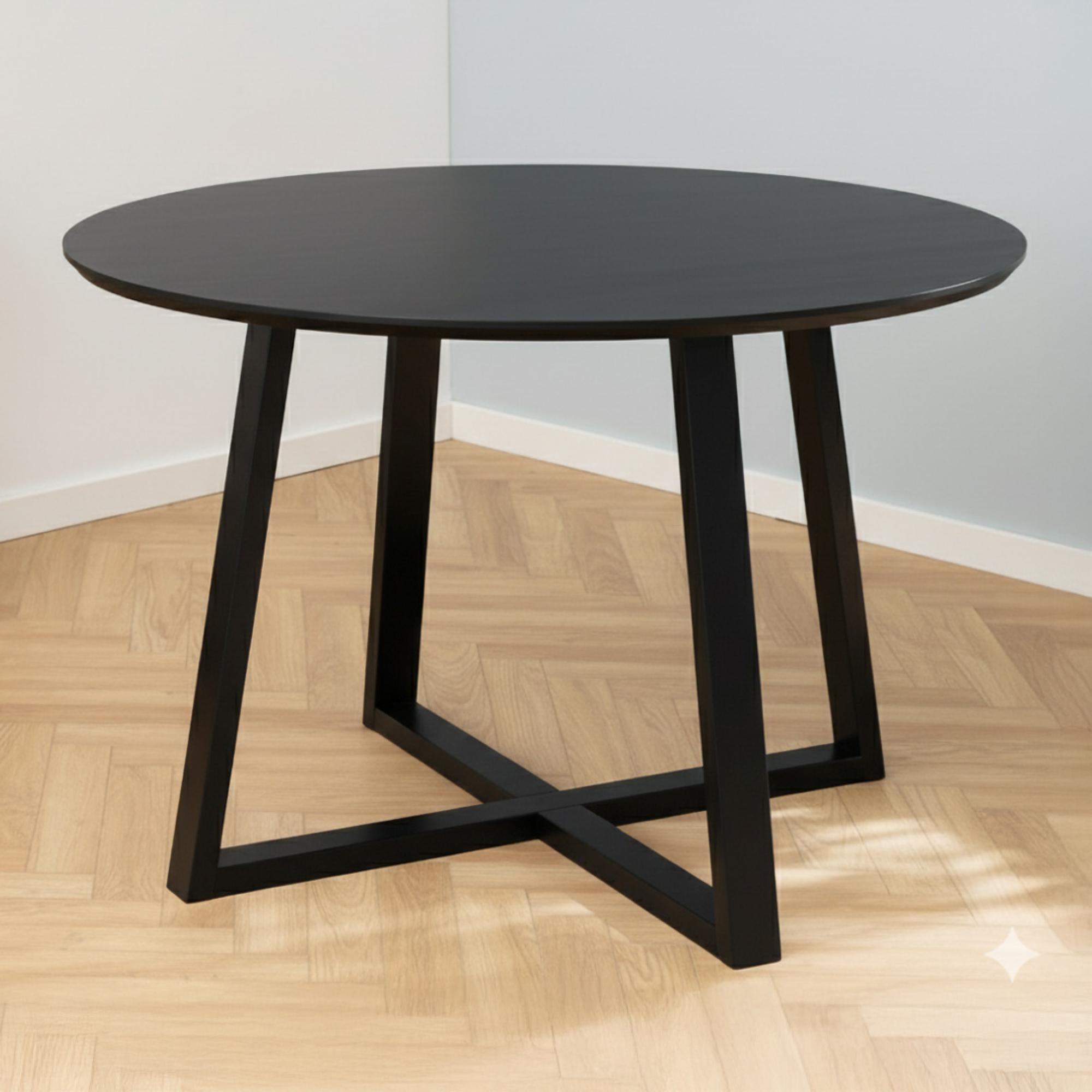 Malika Round Dining Table - 4 Seater - 120cm - Black