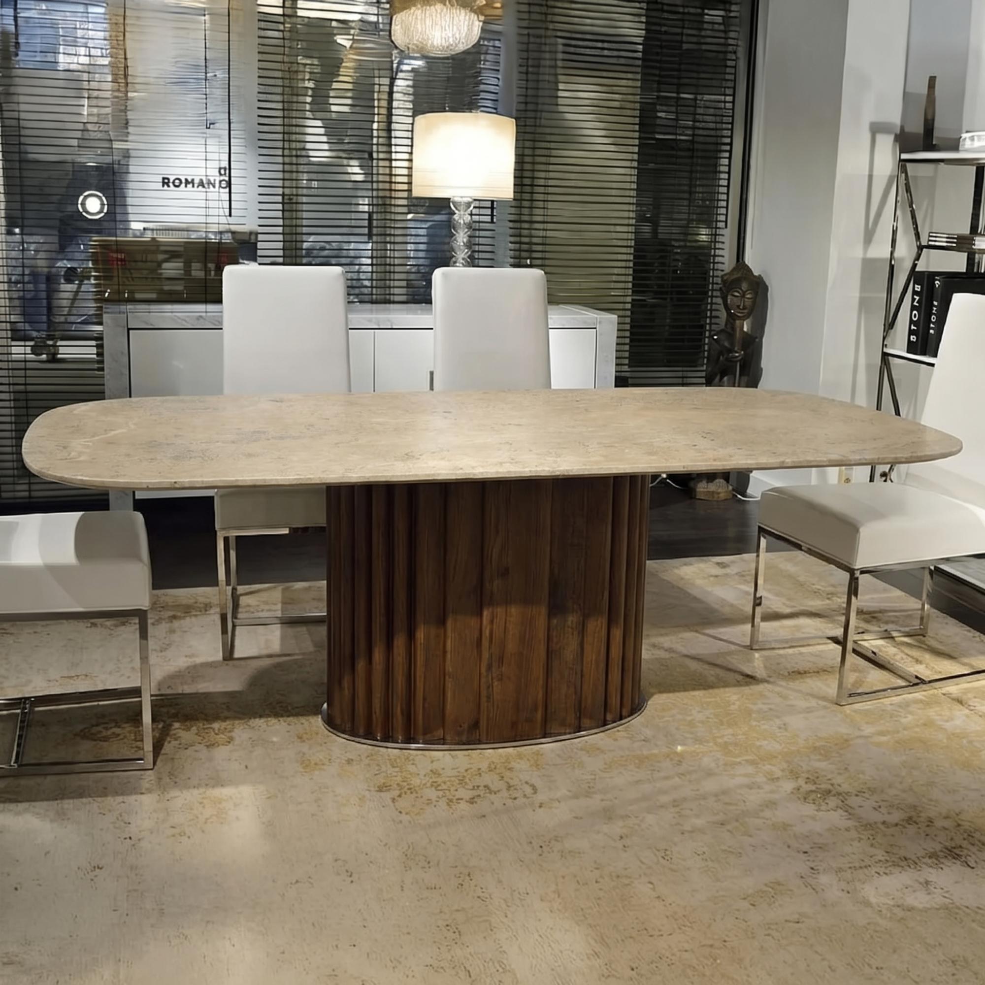 Mayfair Dining Table - Boat Edge - 8 Seater - Pedestal - Marble - Variation Available