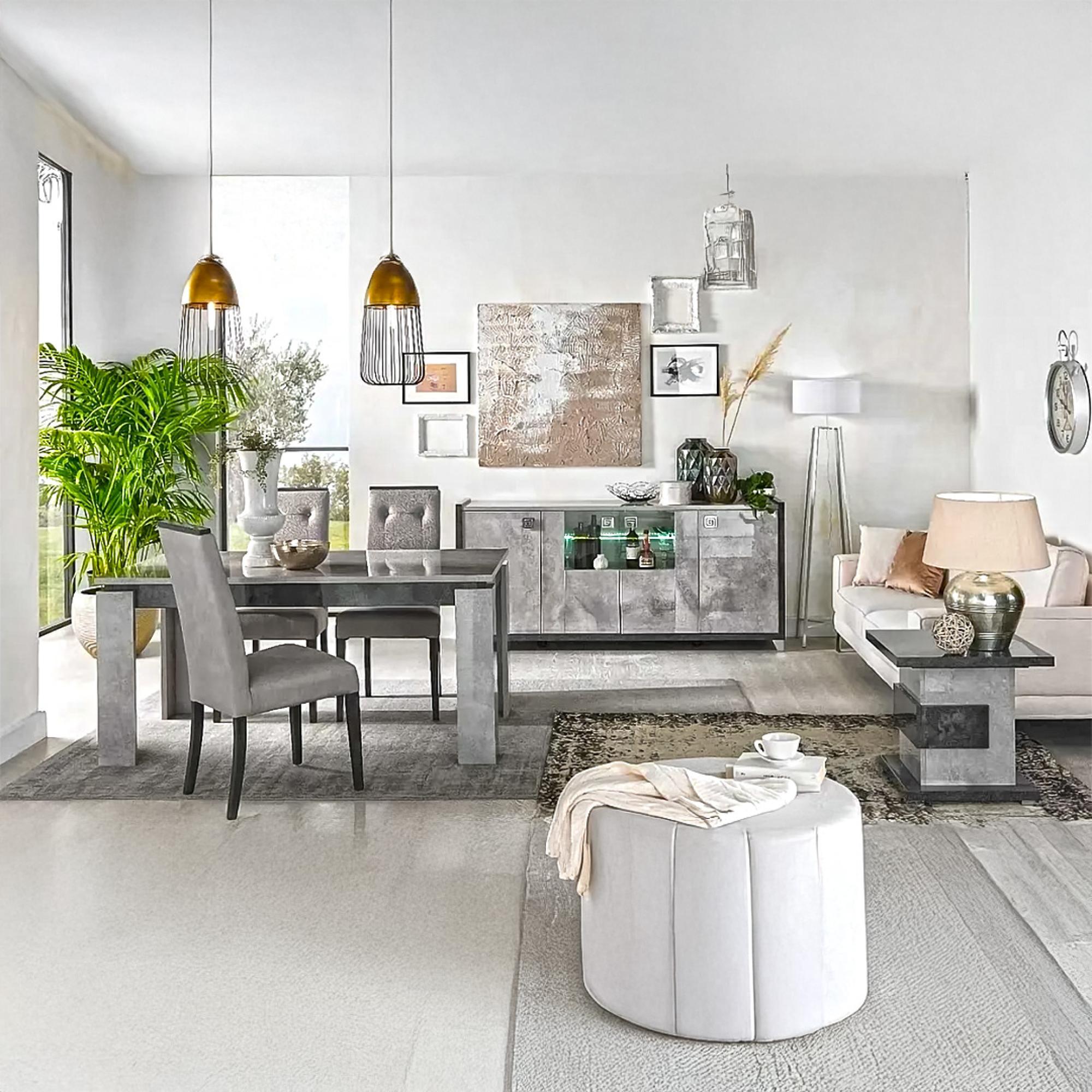 Milo Grey 6-8 Seater Extending Dining Table 160cm 200cm