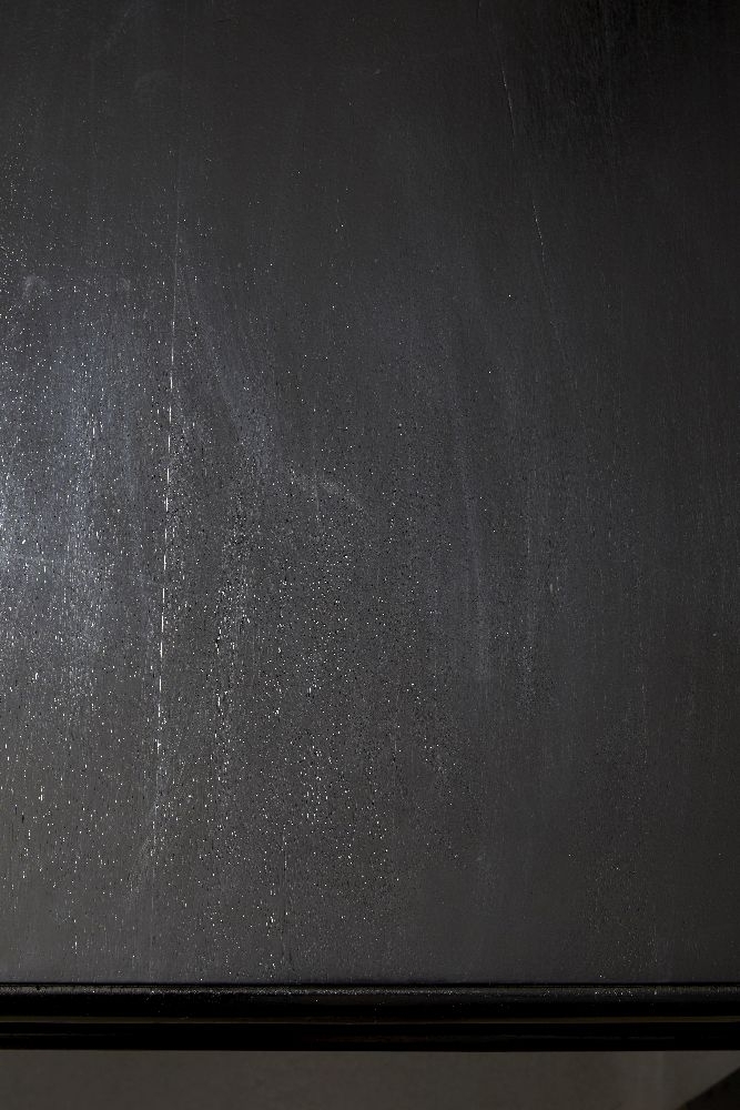 AHR Dining Table - 6 Seater - 119cm - Round - Drop Leaf - Black - Mango Wood