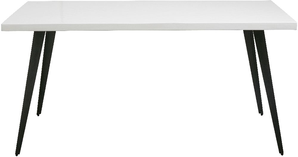 Blanca White shiny herringbone Dining Table - 6 Seater