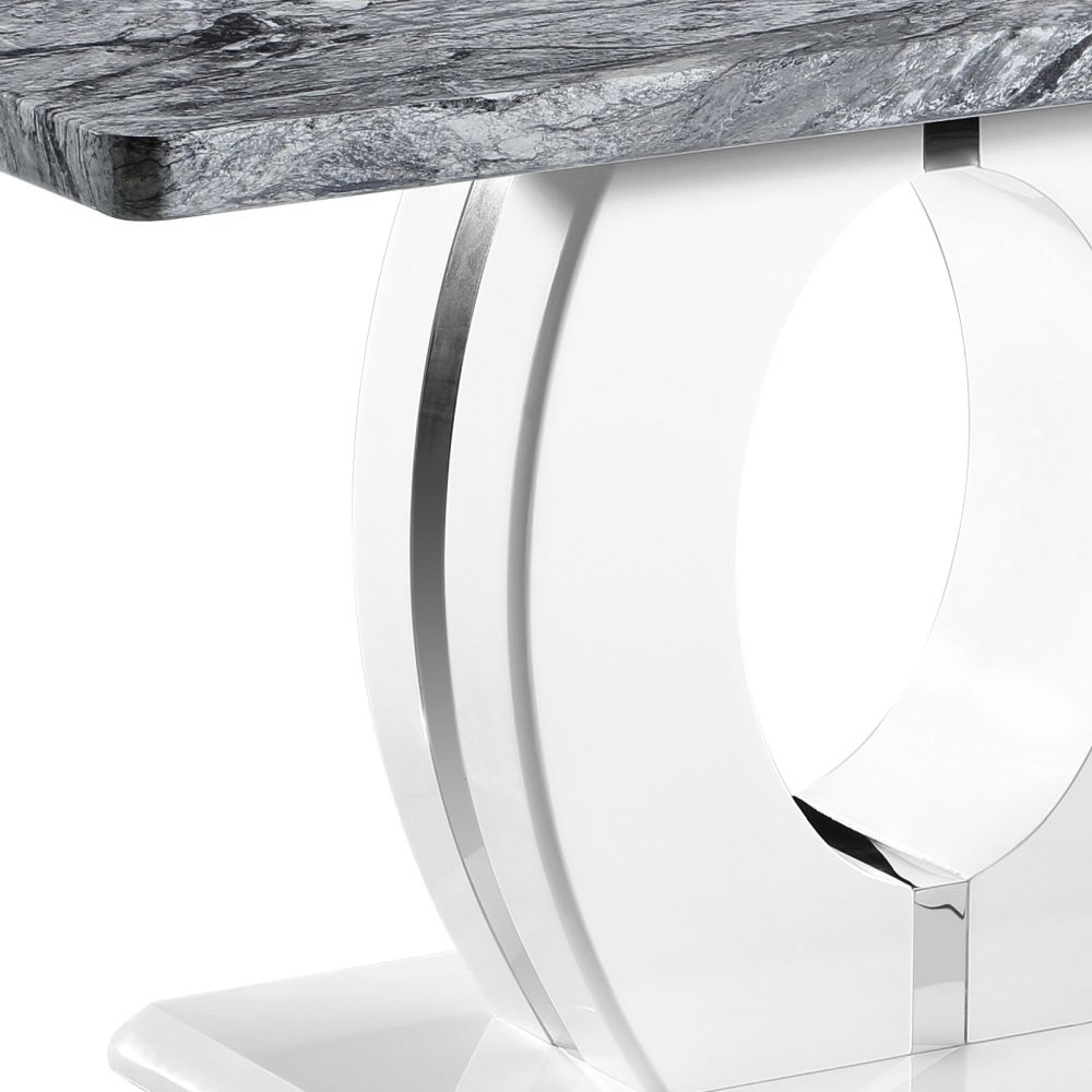 Neptune Dining Table - 6 Seater - 150cm - Grey Marble Effect