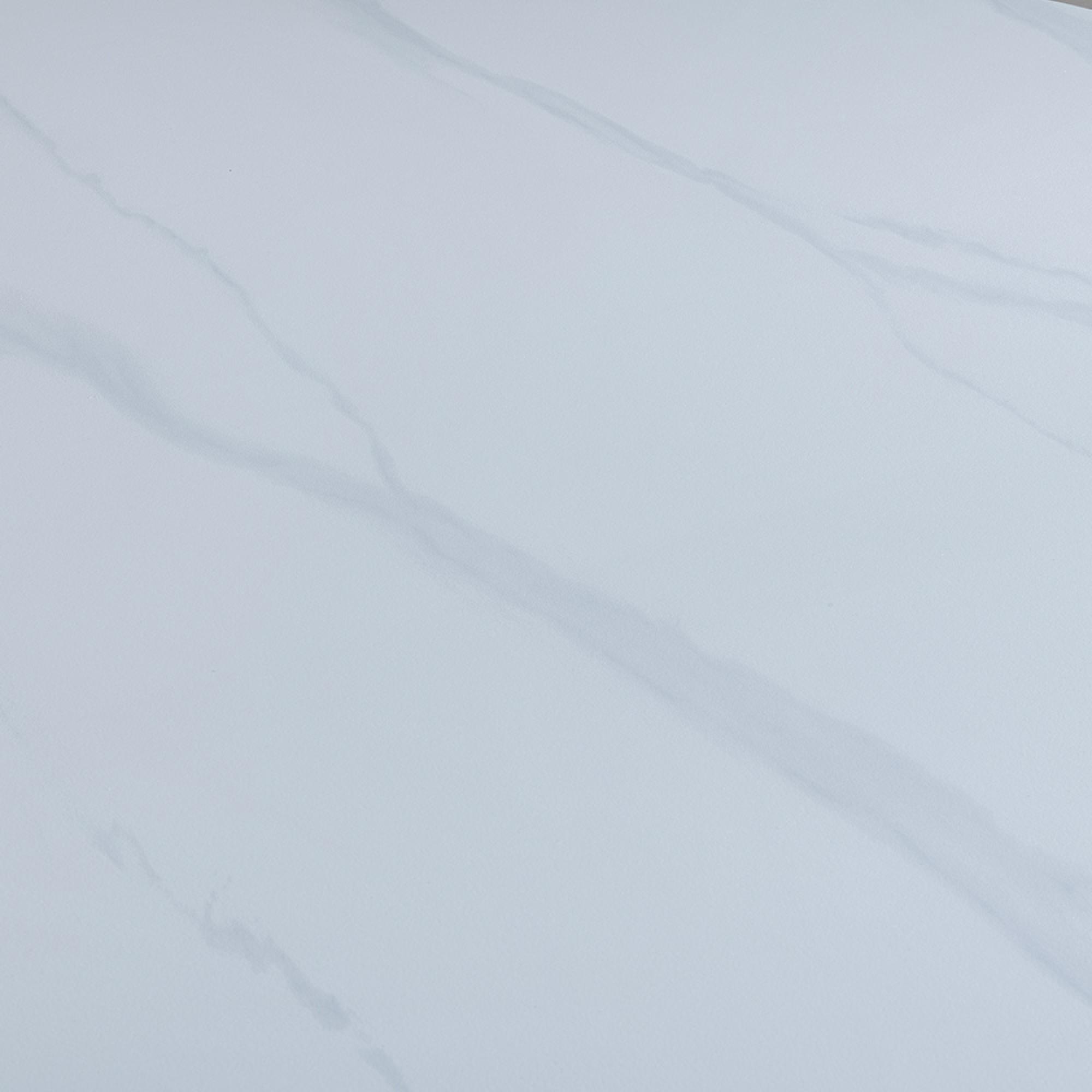 Novara Round Dining Table - 4 Seater - 130cm - White Ceramic - Black Star Base