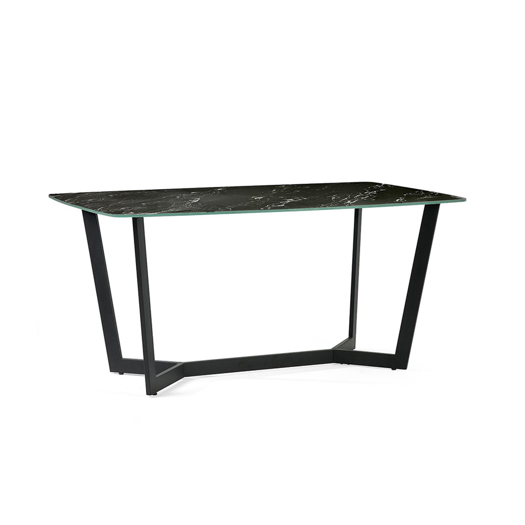Olympus Dining Table - 6 Seater - Black Marble Effect