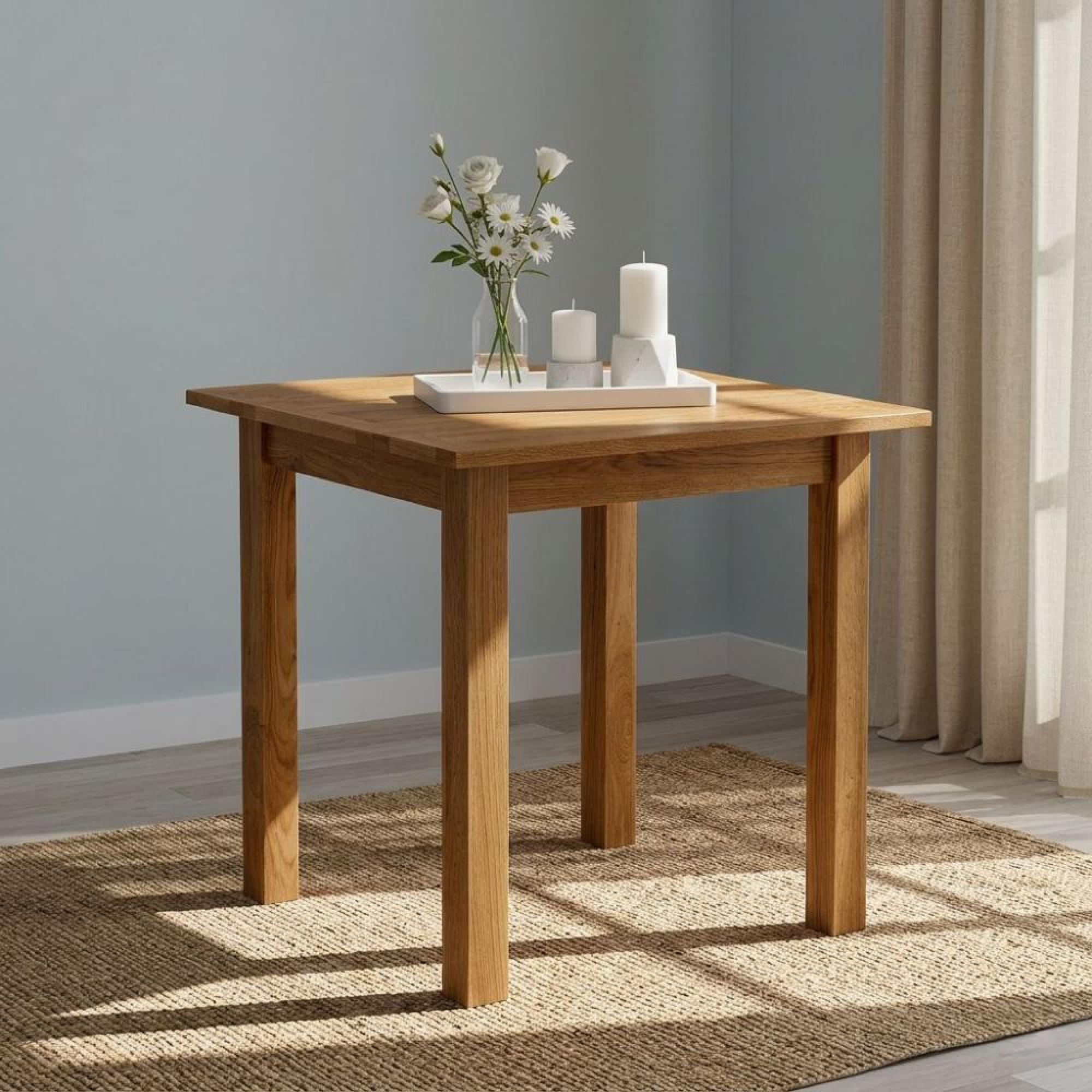 Original Square Drop Leaf Dining Table - 2 Seater - 45cm-90cm - Rustic Oak