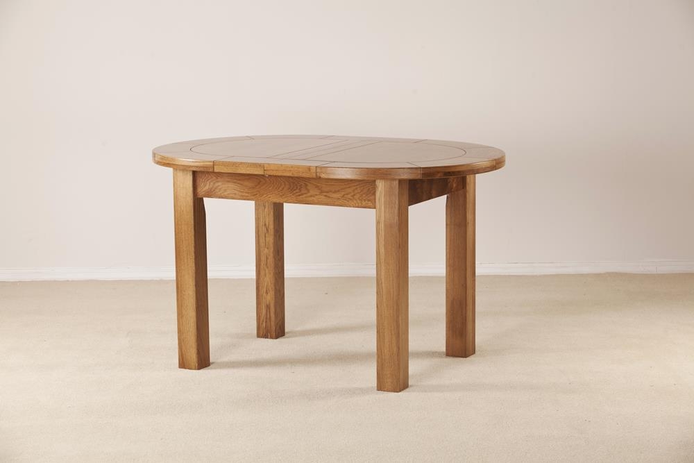 Originals Rustic Oak Oval Large 4-6 Seater Extending Dining Table - 131.5cm-166.5cm