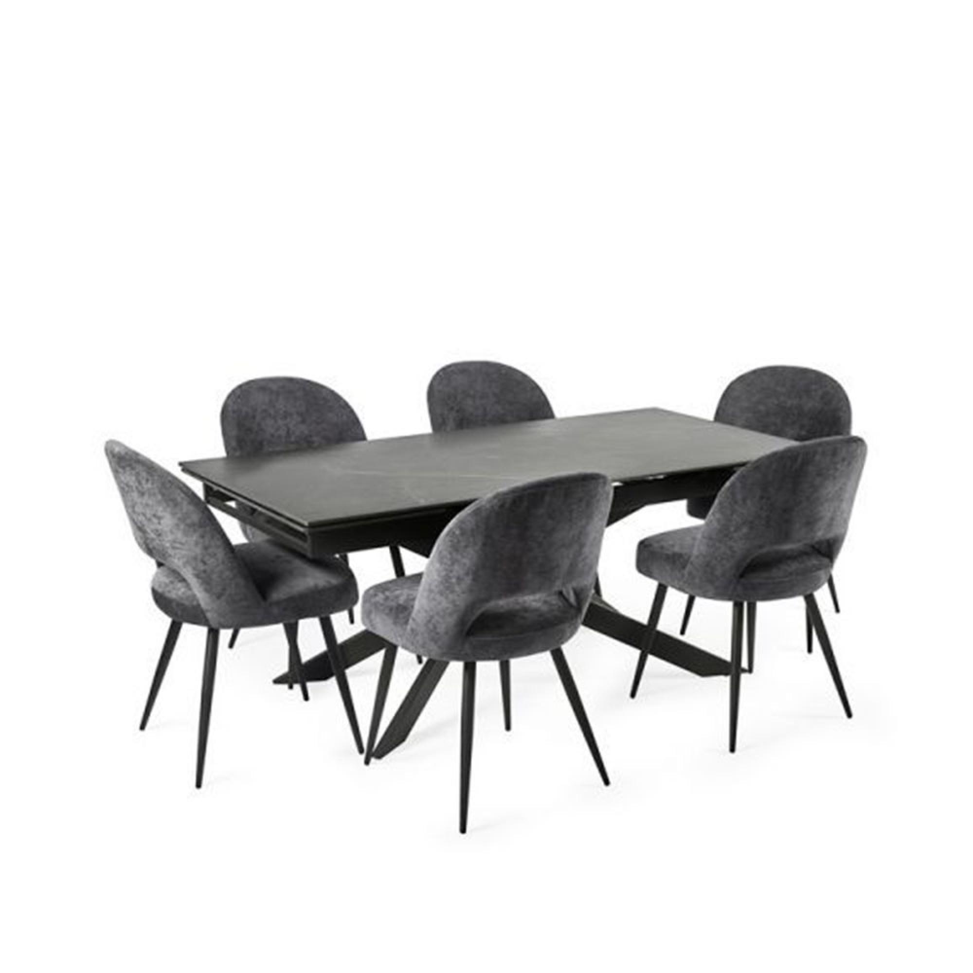 Osaka Extending Dining Table - 6-10 Seater - 160cm-260cm - Black Ceramic