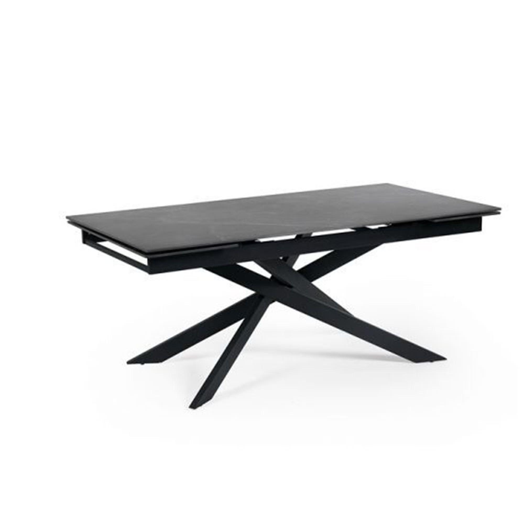 Osaka Extending Dining Table - 6-10 Seater - 160cm-260cm - Black Ceramic