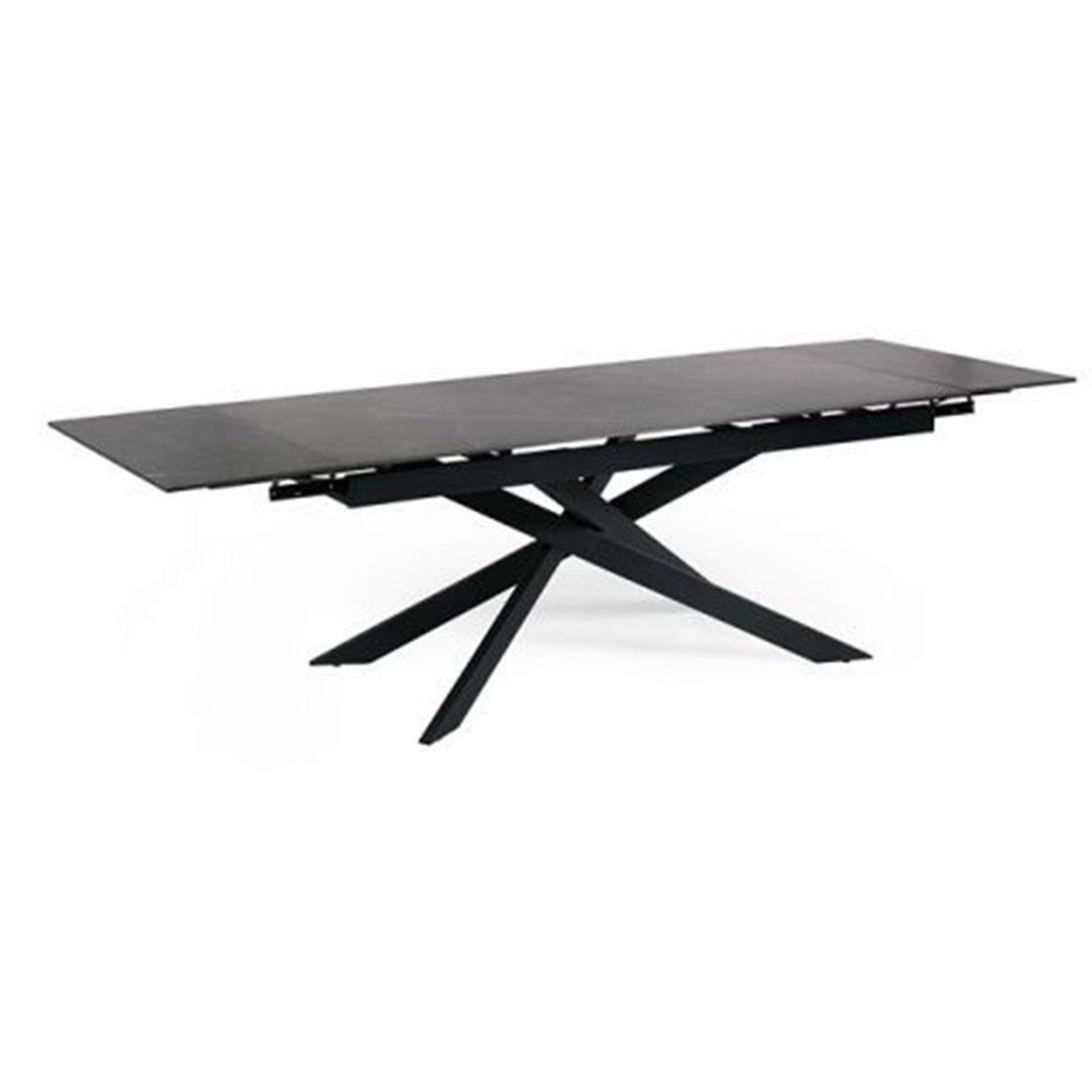 Osaka Extending Dining Table - 6-10 Seater - 160cm-260cm - Black Ceramic
