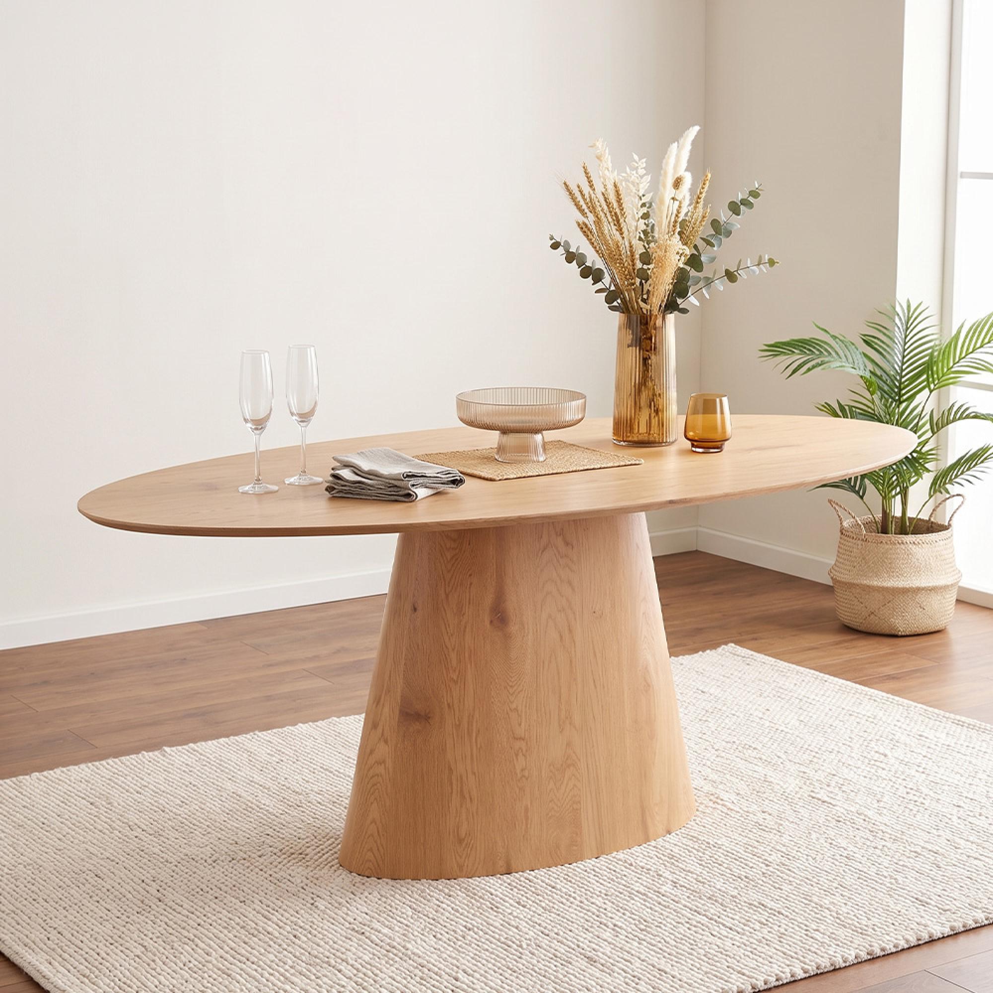 Palma Oval Dining Table - 6 Seater - 180cm - Oak