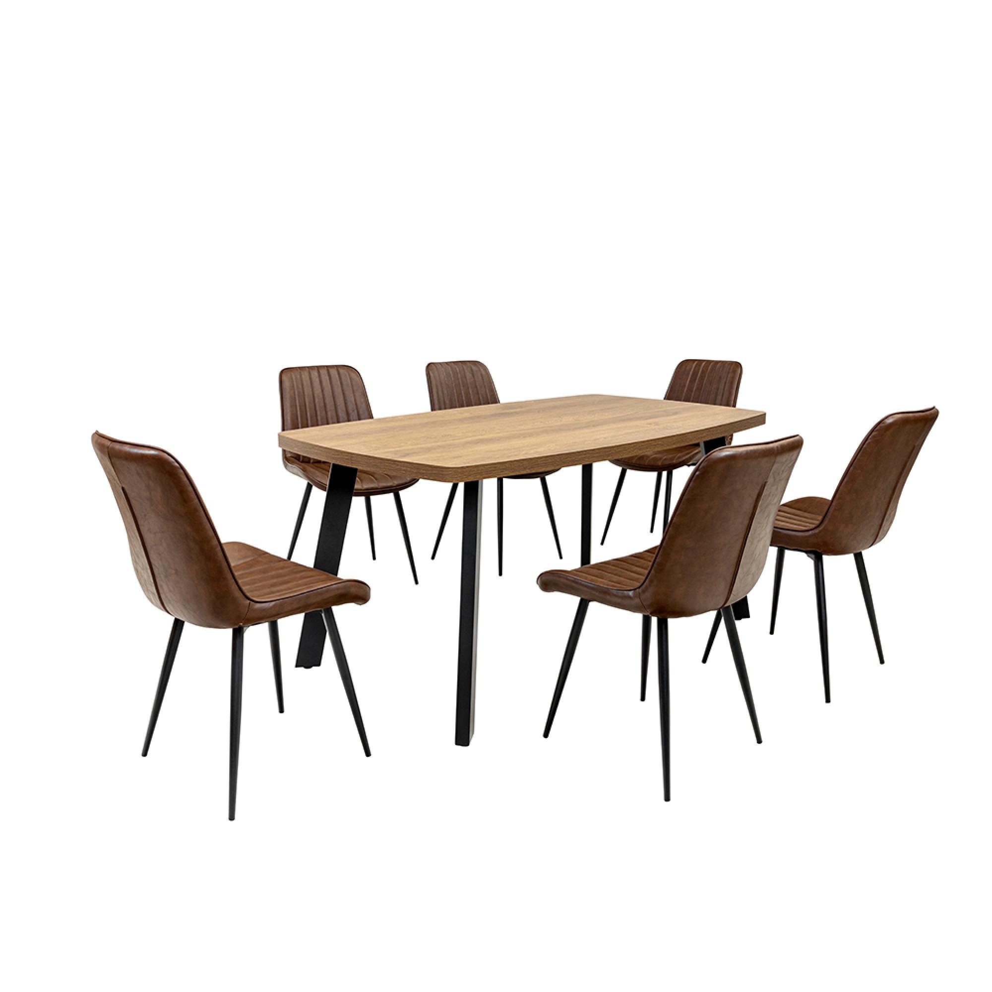 Panama Dining Table - 6 Seater - 160cm - Dark Oak