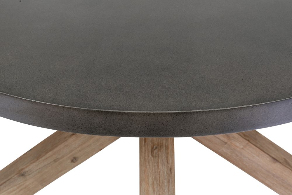 Pimlico Acacia Wood and Concrete Top 120cm Round X Leg Dining Table - 4 Seater