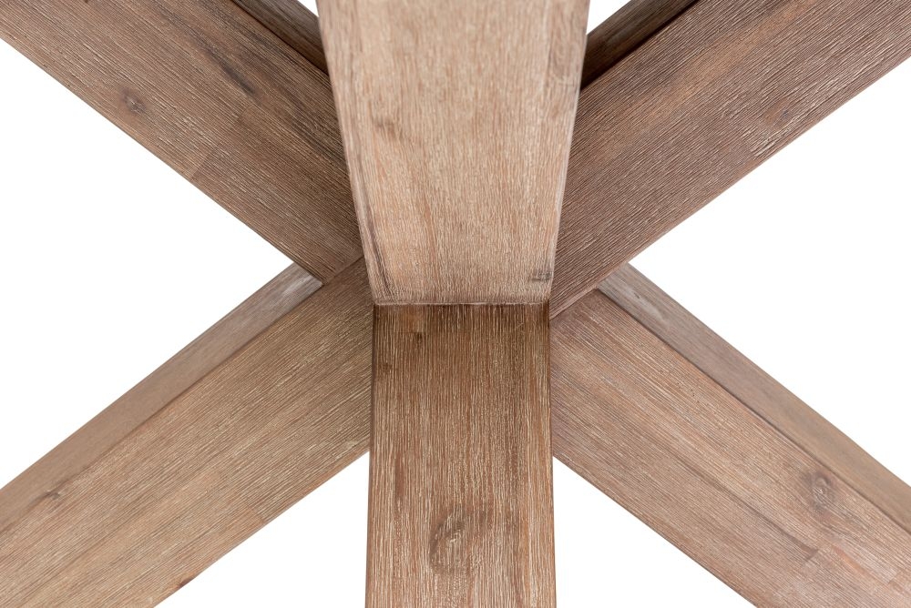 Pimlico Acacia Wood and Concrete Top 120cm Round X Leg Dining Table - 4 Seater