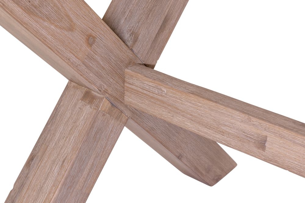 Pimlico Acacia Wood and Concrete Top 150cm X Leg Dining Table - 6 Seater