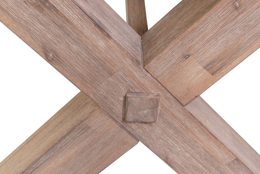 Pimlico Acacia Wood and Concrete Top 150cm X Leg Dining Table - 6 Seater