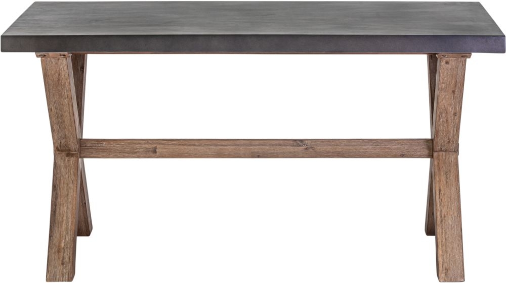 Pimlico Acacia Wood and Concrete Top 150cm X Leg Dining Table - 6 Seater