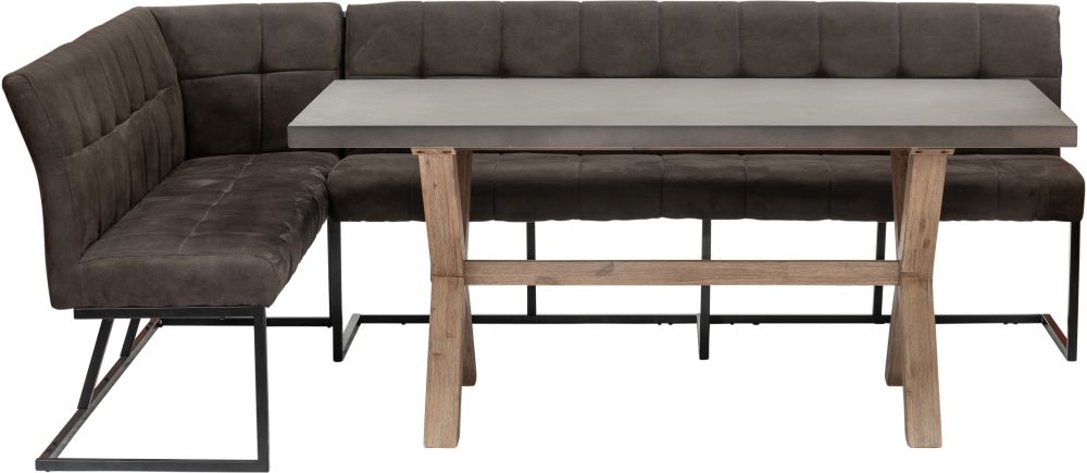 Pimlico Acacia Wood and Concrete Top 180cm X Leg Dining Table - 6 Seater