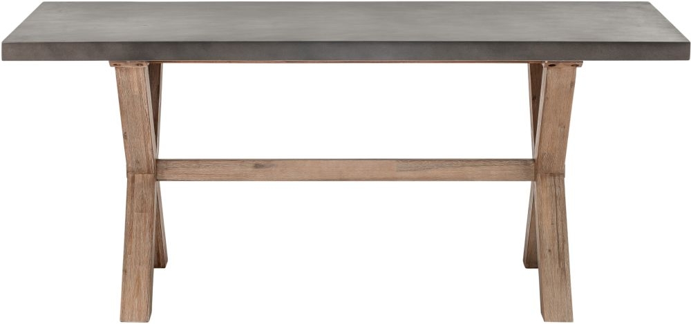 Pimlico Acacia Wood and Concrete Top 180cm X Leg Dining Table - 6 Seater