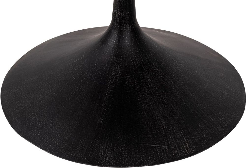 Revival Reclaimed Pine and Black Metal Flute Base Round Dining Table - 4 Seater