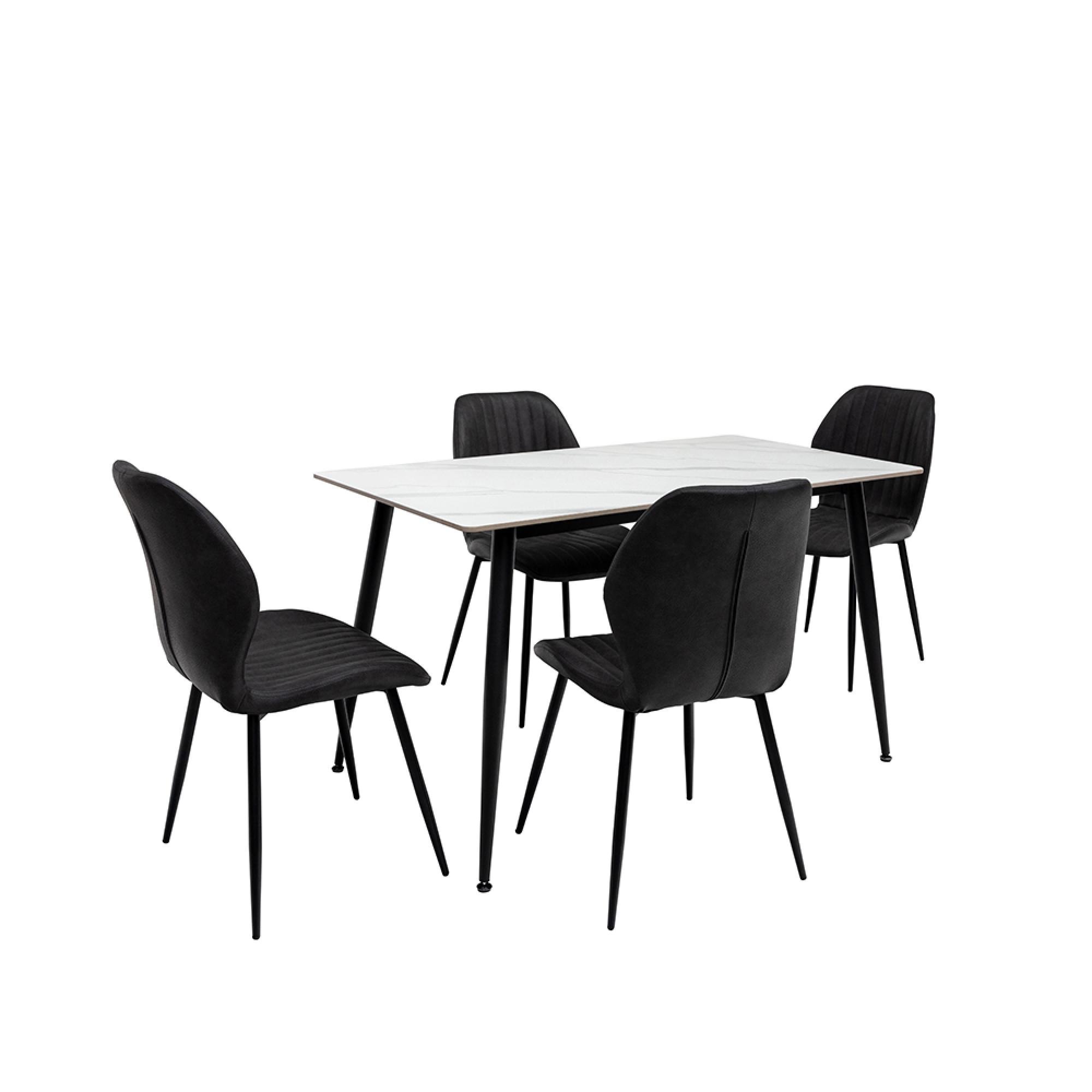 Riga Dining Table - 6 Seater - 160cm - Snow White Sintered Stone