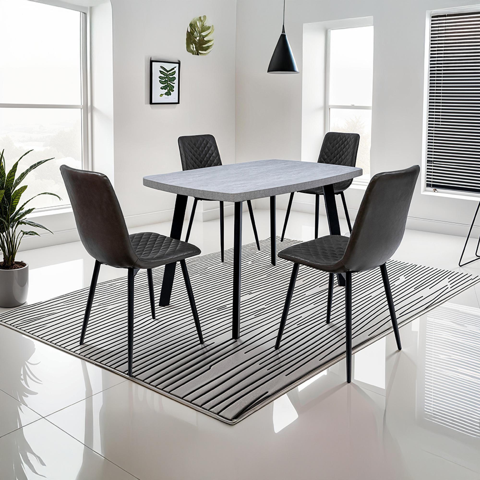 Rimini Dining Table - 4 Seater - 120cm - Grey Melamine