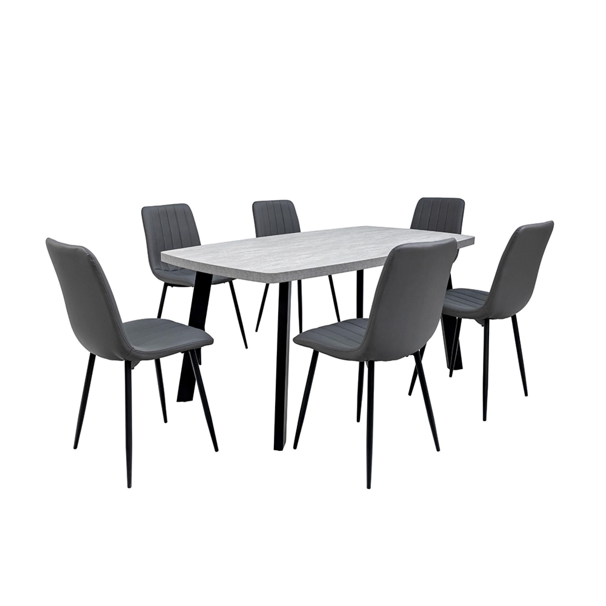 Rimini Dining Table - 6 Seater - 160cm - Grey Melamine