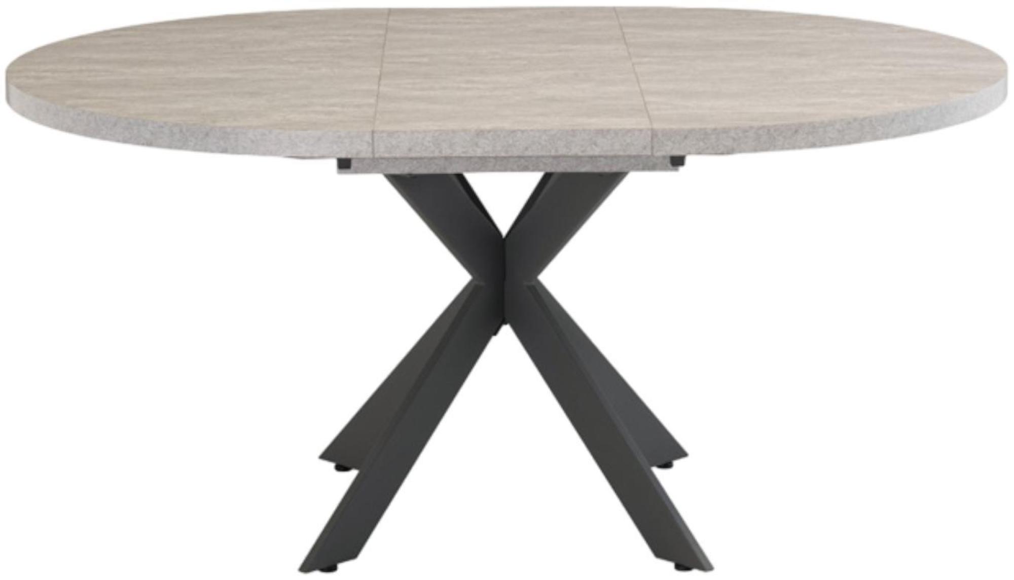 Rimini Light Grey 4-6 Seater Round Extending Dining Table with Spider Legs - 120cm-160cm