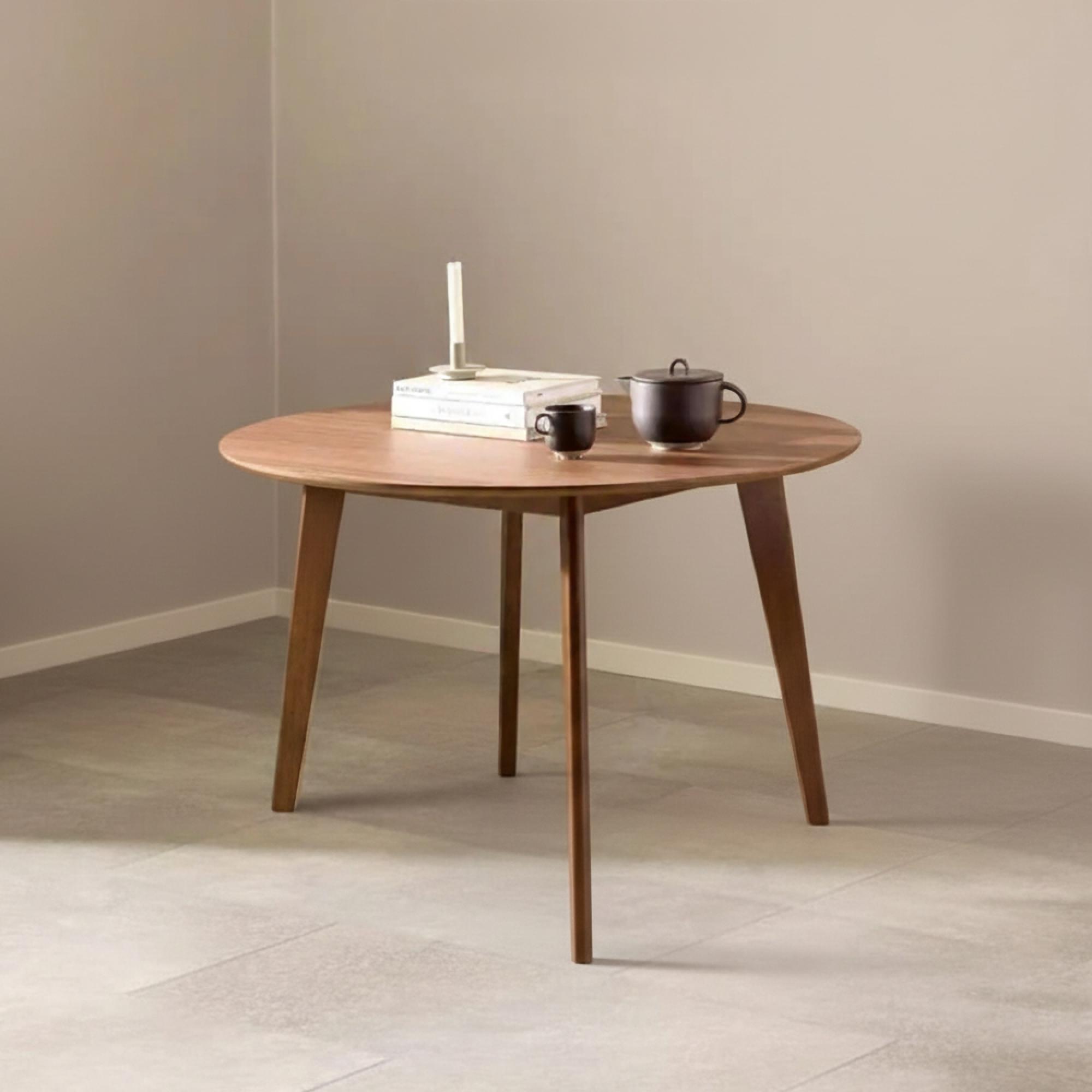 Roxby Round Dining Table - 2 Seater - 105cm - Walnut