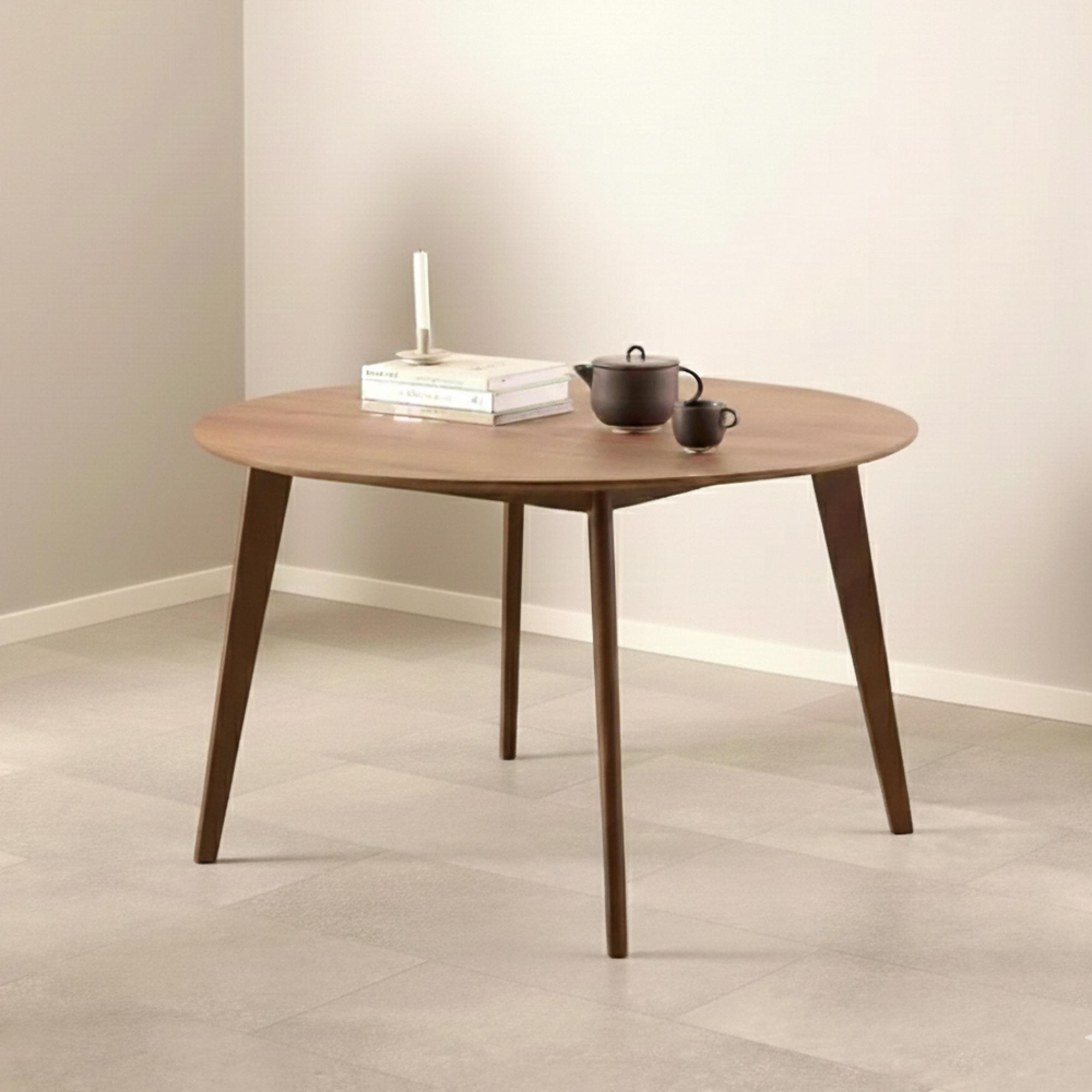Roxby Round Dining Table - 4 Seater - 120cm - Walnut