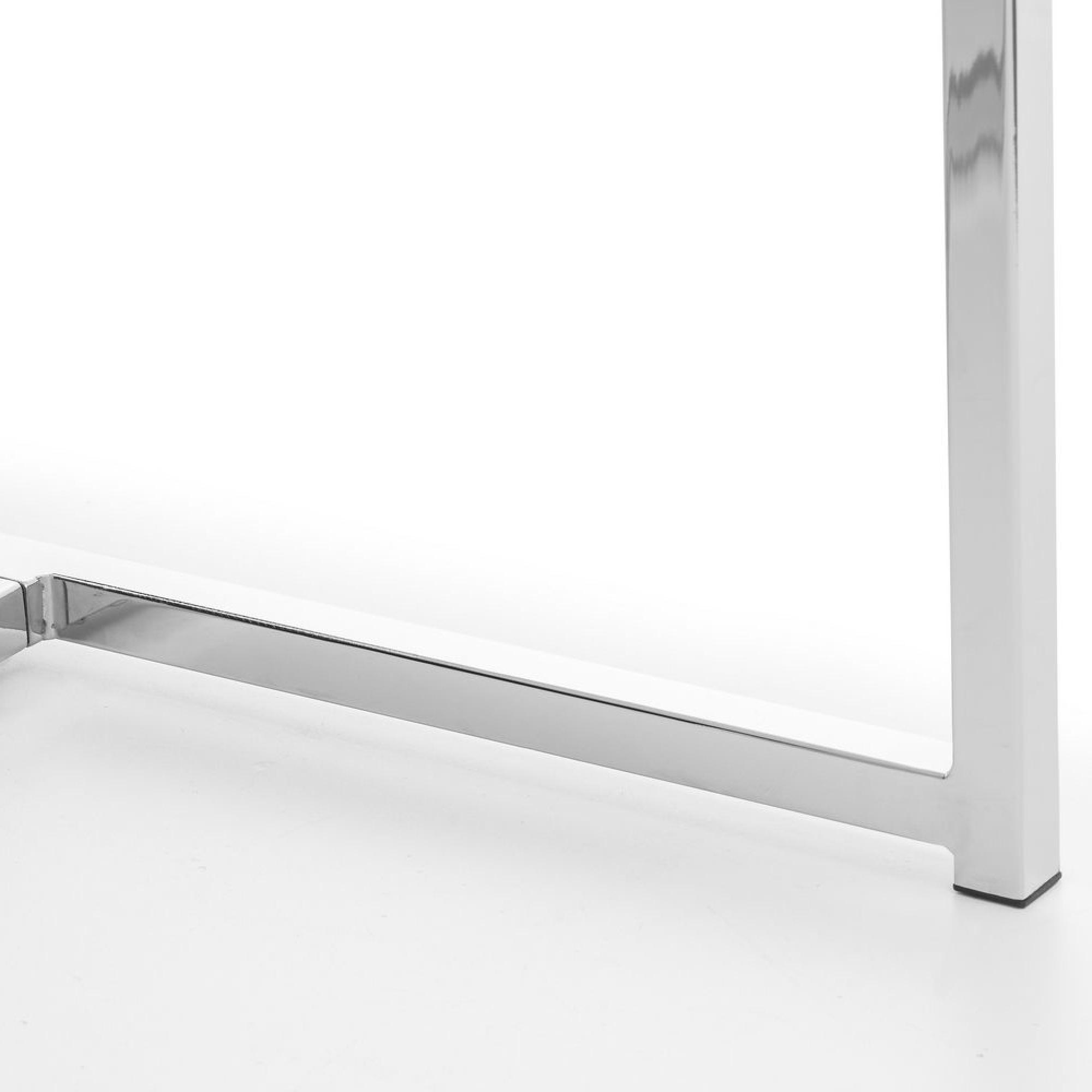 Scala Dining Table - 4 Seater - White Marble Effect and Chrome