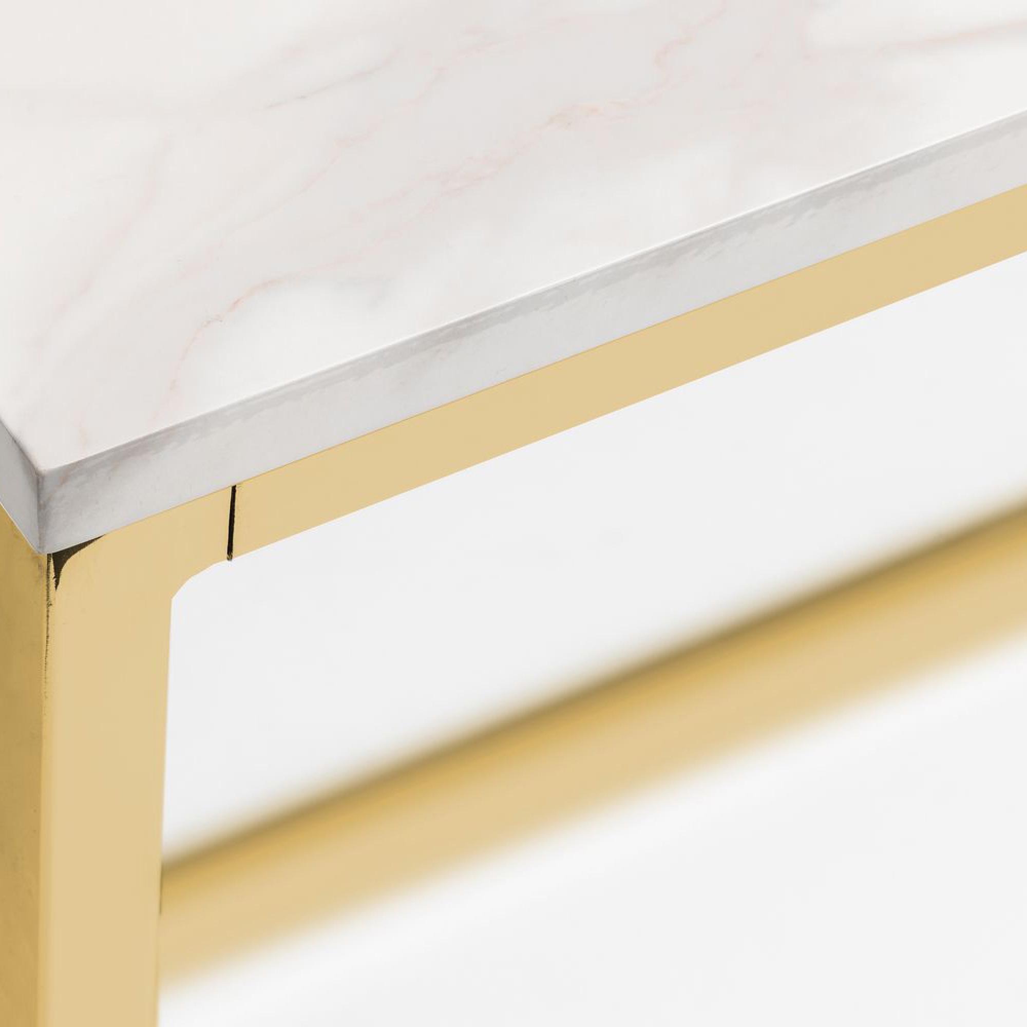 Scala Dining Table - 4 Seater - White Marble Effect and Gold