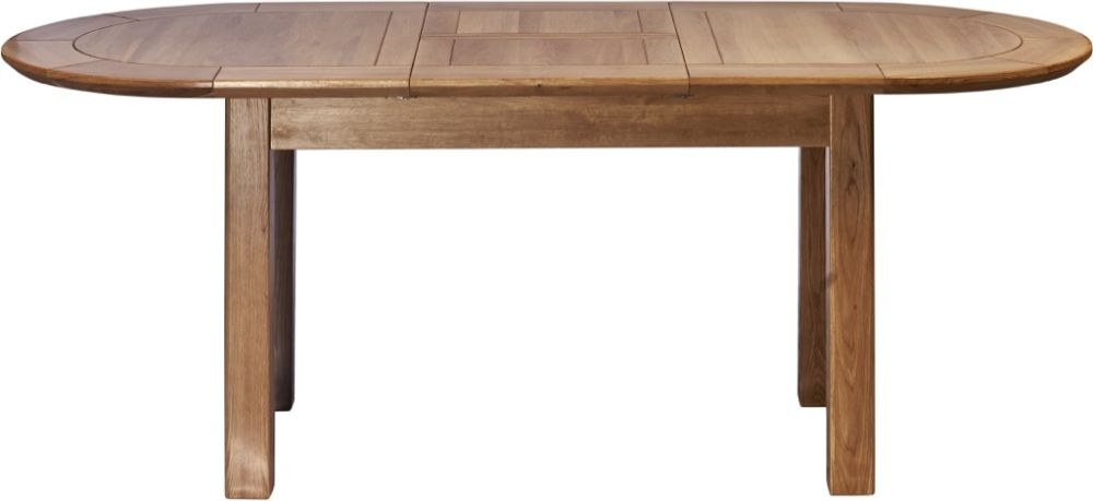 Shaker Oak Large D-End 6-8 Seater Extending Dining Table - 161.5cm-211.5cm