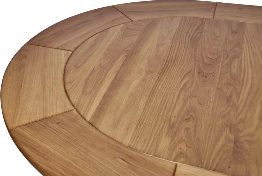 Shaker Oak Large D-End 6-8 Seater Extending Dining Table - 161.5cm-211.5cm