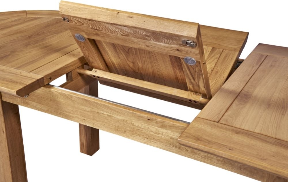 Shaker Oak Large D-End 6-8 Seater Extending Dining Table - 161.5cm-211.5cm