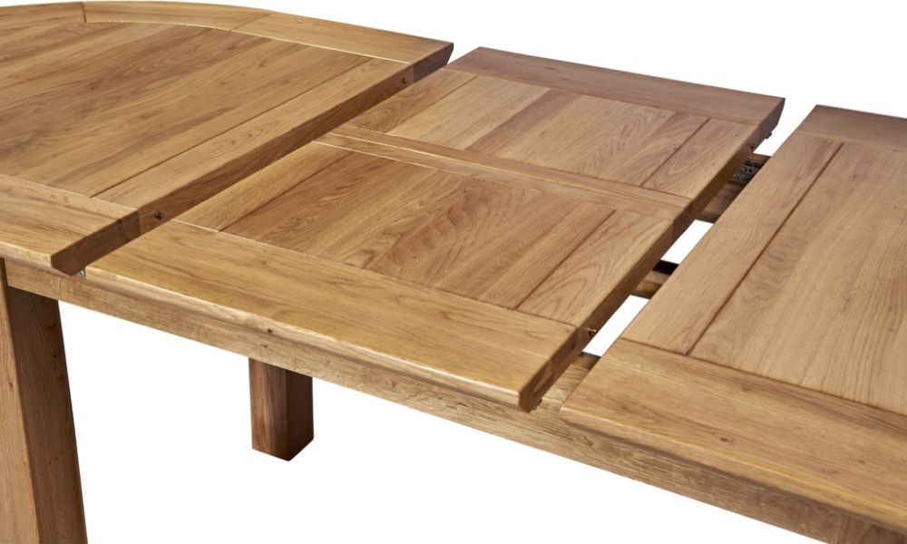 Shaker Oak Large D-End 6-8 Seater Extending Dining Table - 161.5cm-211.5cm